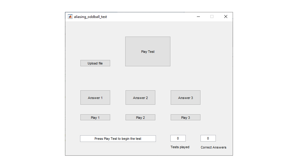 Aliasing Oddball Test GUI aliasing audio example | aliasing frequency matlab | matlab gui | nyquist frequency aliasing