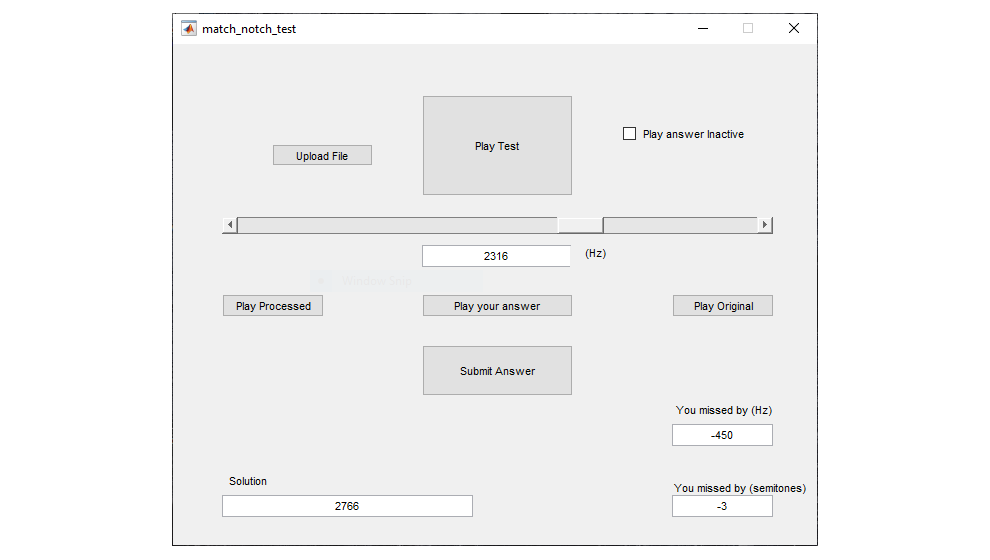 Match Notch Test GUI audio equalizer | notch filter audio | notch filter matlab | notch filter music | michele pizzi
